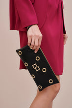 Load image into Gallery viewer, FAUX LEATHER CLUTCH WITH METAL EYELETS
