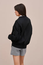 Load image into Gallery viewer, BOMBER JACKET IN COTTON GABERDINE WITH JERSEY DETAILS

