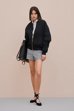 Load image into Gallery viewer, BOMBER JACKET IN COTTON GABERDINE WITH JERSEY DETAILS
