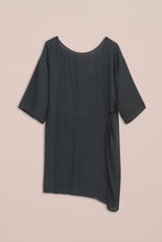 Load image into Gallery viewer, CREPE DRESS WITH CREW NECK AND DECORATIVE KNOT ON THE SIDE
