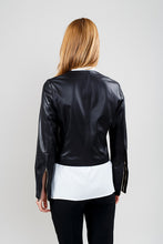 Load image into Gallery viewer, Collar-less jacket in leather
