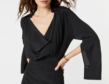 Load image into Gallery viewer, DRAPED DRESS IN CREPE DE CHINE WITH COWL NECK
