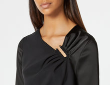 Load image into Gallery viewer, ASYMMETRIC NECKLINE MIDI DRESS IN STRETCHY VISCOSE CREPE
