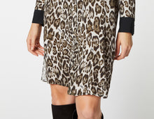 Load image into Gallery viewer, ANIMAL PRINT SHIRT DRESS WITH GOLD BUTTONS
