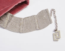 Load image into Gallery viewer, CHOKER WITH SILVER MINI-RHINESTONES AND CG PENDANT
