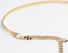 Load image into Gallery viewer, CRYSTAL-EMBELLISHED LEATHER BELT WITH CHAIN
