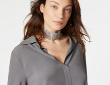 Load image into Gallery viewer, CREPE DE CHINE SHIRT WITH GOLD BUTTONS

