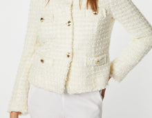 Load image into Gallery viewer, CROPPED CREW-NECK JACKET IN METALLIC BOUCLE
