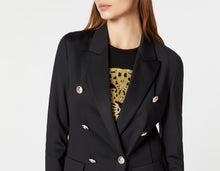 Load image into Gallery viewer, DOUBLE-BREASTED BLAZER IN ENGINEERED STRETCHY JERSEY WITH GOLD HERALDRY BUTTONS
