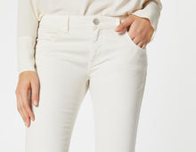 Load image into Gallery viewer, BELL BOTTOM JEANS IN STRETCHY COTTON GABERDINE WITH BEJEWELLED BUTTONS
