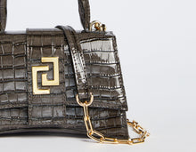 Load image into Gallery viewer, BOXY TOP-HANDLE BAG IN FAUX CROCODILE LEATHER
