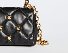 Load image into Gallery viewer, FAUX LEATHER MINI PUFFER BAG WITH DIAMOND STITCHING AND STUDS
