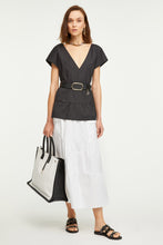 Load image into Gallery viewer, FLOUNCE SKIRT WITH OVERSIZED POCKETS IN POPLIN
