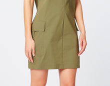 Load image into Gallery viewer, EGG-SHAPED DRESS IN STRETCHY COTTON POPLIN WITH DOUBLE V NECK
