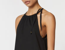Load image into Gallery viewer, HALTER NECK DRESS IN STRETCHY POPLIN WITH DRAWSTRING
