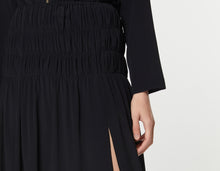 Load image into Gallery viewer, FLARED MIDI SKIRT IN CRÊPE DE CHINE WITH RUCHING
