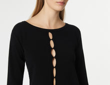 Load image into Gallery viewer, FITTED TOP IN STRETCHY VISCOSE WITH OPENWORK ON THE FRONT

