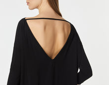 Load image into Gallery viewer, CREW-NECK TOP IN A LIGHT STRETCHY VISCOSE JERSEY WITH A DEEP V-BACK
