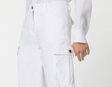 Load image into Gallery viewer, CARGO PANTS IN DENIM-LOOK STRETCHY COTTON GABERDINE
