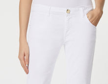 Load image into Gallery viewer, FLARED JEANS IN STRETCH FABRIC WITH SQUARE METAL BUTTONS
